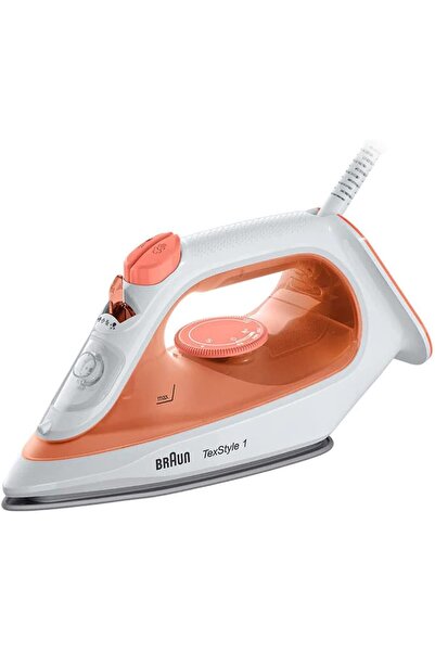 Braun TexStyle 1 Steam Iron, 1900W, 120g Steam Shot, Non-Stick Soleplate, 220ml, Orange