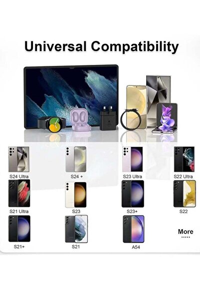 Generic Samsung 45W Fast Charger Type-C with 1.8m Cable - Super PD 3.0 (Black)