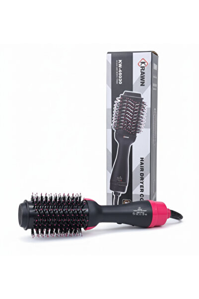 KRAWN 1200W 2-in-1 Ionic Hair Dryer Brush with 3 Heat Settings & 360° Swivel Cord KW-46030