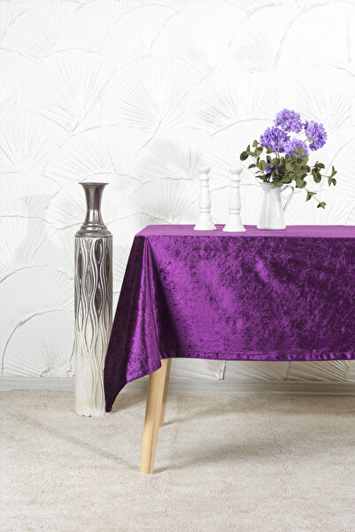 Elart Velvet Tablecloth Rectangular (150X220 cm) Purple