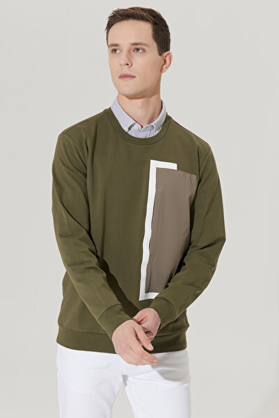 ALTINYILDIZ CLASSICS Khaki Standard Fit Regular Cut Crew Neck Sweatshirt