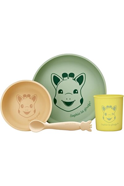 Sophie La Girafe Silicone Meal Set - Plate, Bowl, Cup & Spoon, 100% Silicone