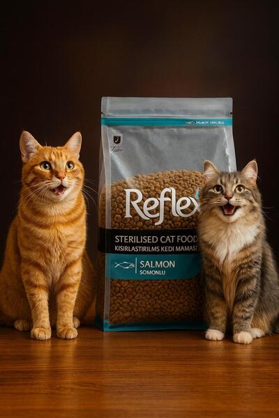 Reflex Somonlu Pirinçli Kısırlaşlaştırılmış Kedi Maması 1KG (Yeni 1 kg Zipli ...