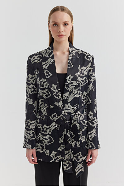 PAULMARK Jachetă cu model pentru femei, cu detaliu de centură