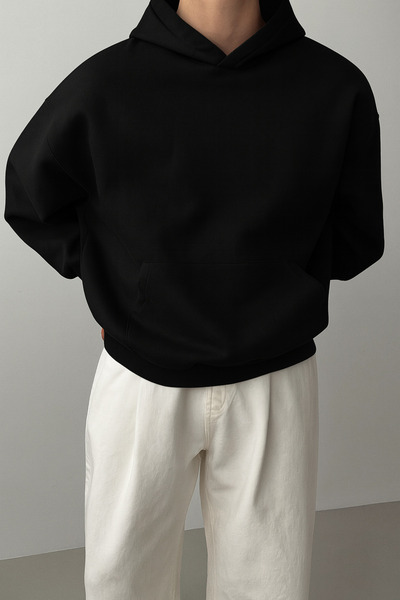 FABRACH Unisex Basic Siyah Sweatshirt