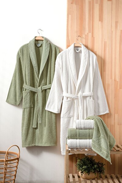 Fiesta Tekstil Luxury Bürümcük 6 Parça Bornoz Seti