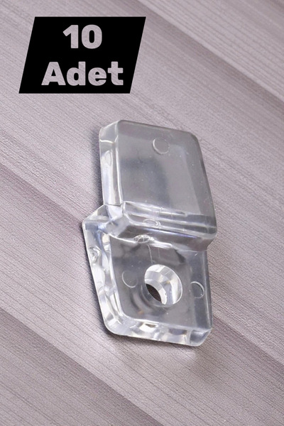 MH MiniHediye Ayna Tırnağı Cam Ayna Tutucu Plastik Şeffaf 10 Adet