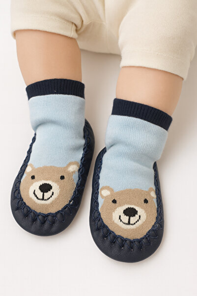 minissa baby kids Чорапи за пантофи с неплъзгаща се подметка от естествена кожа Уютни зимни пантофи