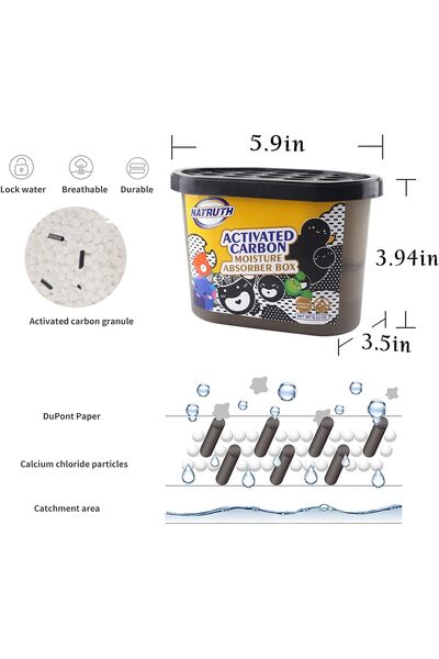 genernic NATRUTH 500 mL Moisture Absorber Boxes - Closet Dehumidifier (Activated Charcoal, 9 packs)