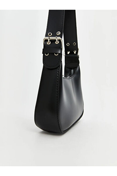 LC Waikiki Lcw Accessories Black Leather Look Women's Baguette Bag