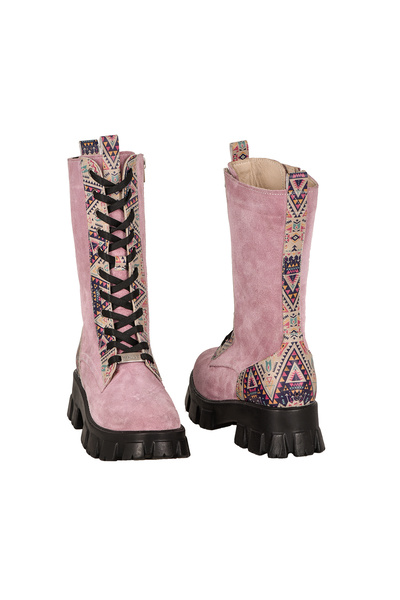 NOOSY Genuine Leather Pink Women's Boots