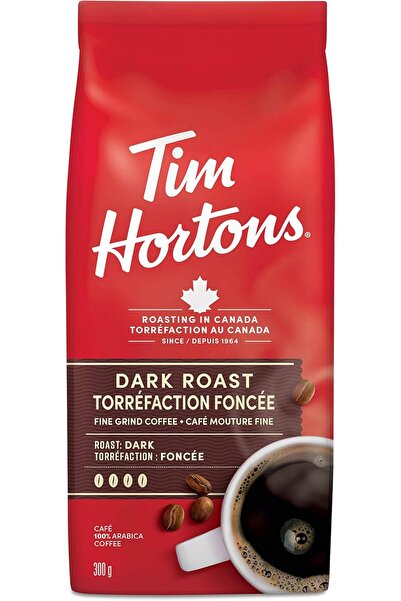 Tim Hortons قهوة محمصة داكنة مطحونة ناعماً، كيس 300 غرام