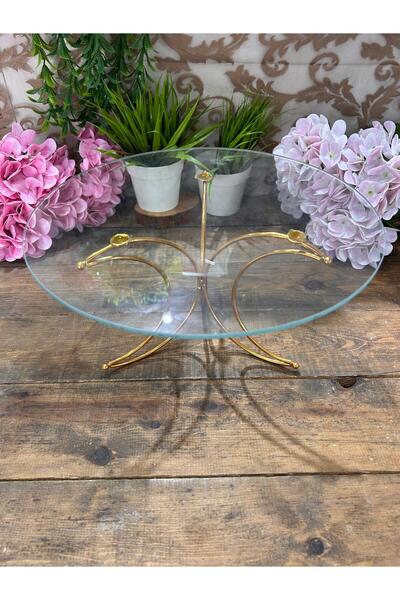 Bahar Home 30 cm Gold Crescent Shape Presentation Stand Pastalik