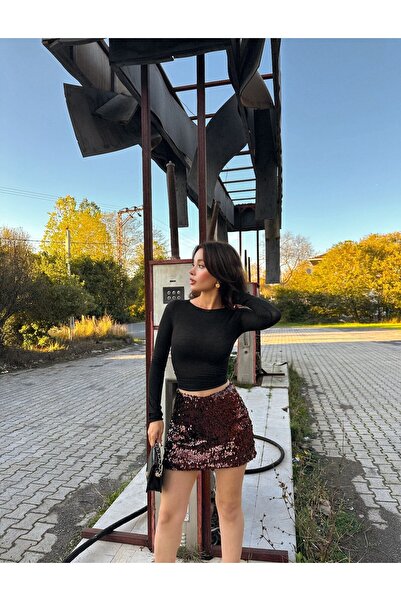 cemo Party Wear High Waist Glitter A-Line Skirt