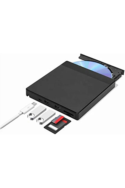Renvox USB 3.0 Harici DVD-RW + SD/TF Kart Okuyucu + 3 Port USB Hub Ultra İnce...