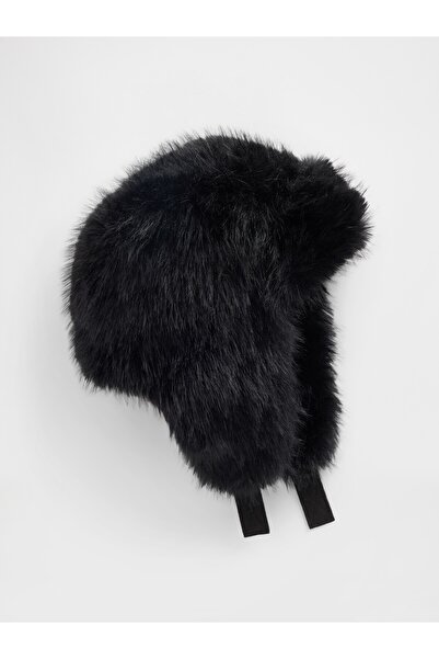 GAP Erkek Çocuk Siyah Suni Kürk Trapper Şapka
