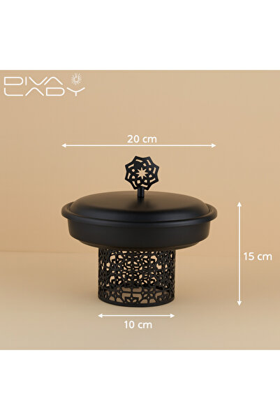 DIVA LADY Black metal serving tray with a decorative lid – luxurious 20 x 15 x 10 cm for upscale hospitality