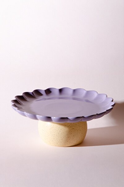 Le murano Fungo Footed Pastry Cake Presentation Plate 23 cm |   Purple