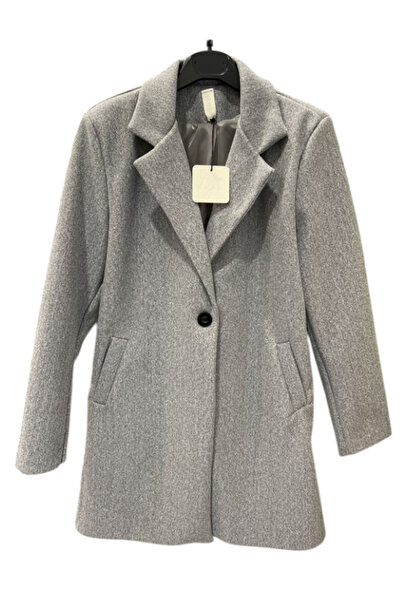 OEM Elegant women's gray coat with button