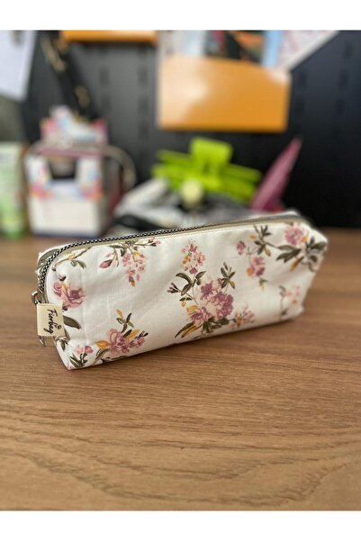 Fiorbag Flower Patterned Pencil Case Lined Single Compartment Handmade