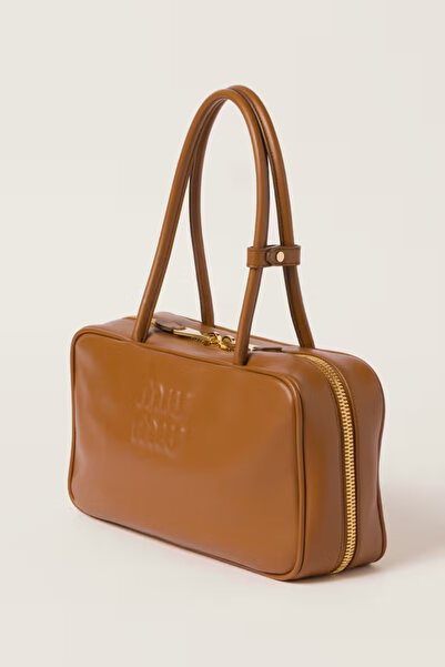 Miu Leather Beau Bag Shoulder Crossbody Top-handle Tote Bag Mid