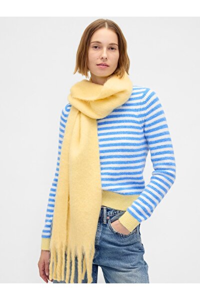 GAP Kadın Sarı Brushed Fringeli Şal
