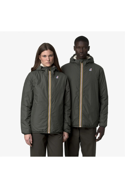 K-Way Green and black unisex jacket Le Vrai 4.0 Claude Orsetto