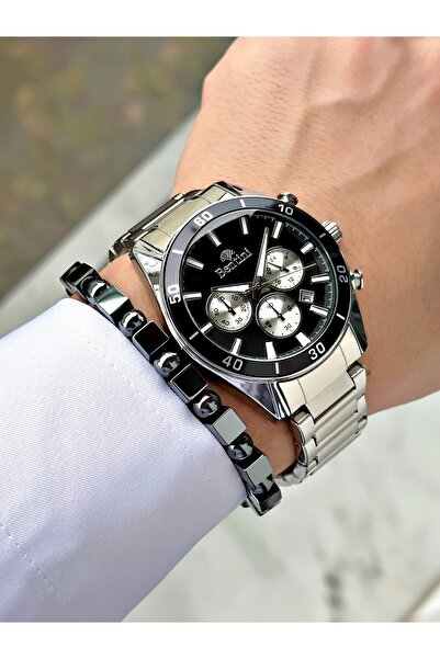 Bentini Men's Wrist Watch – Functional, Steel Band, Waterproof, 2-Year Warranty