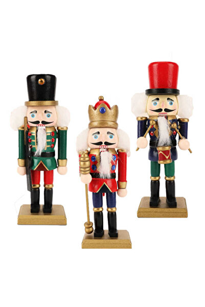 Rengarenk Hediyelik مجموعة من 3 قطع من الجنود الإنجليزيين بطول 15 سم لعيد الميلاد D Q02-01