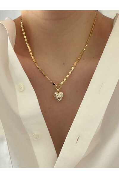 CHARMLUCKY ÖZEL SERİ KALP UÇLU EZME ZİNCİR KOLYE