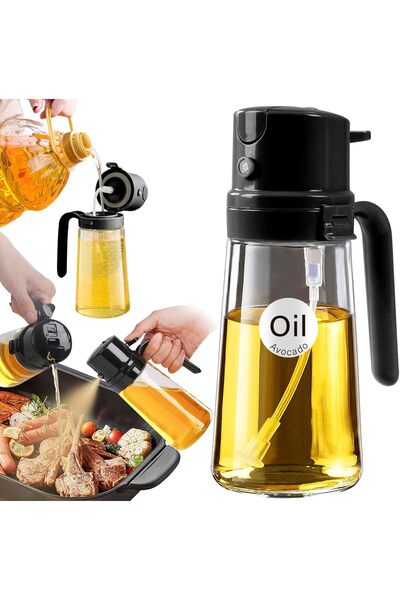Generic 16oz/470ml Easy Refillable Oil Sprayer for Cooking (Black)