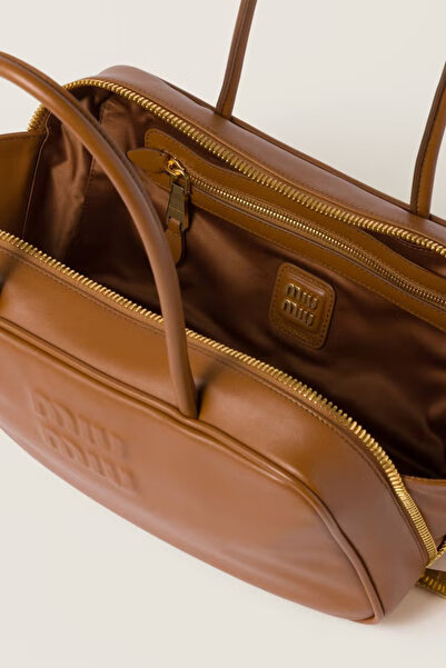 Miu Leather Beau Bag Shoulder Crossbody Top-handle Tote Bag Mid