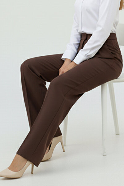 benguen With Pockets Palazzo Pants A1107 Brown