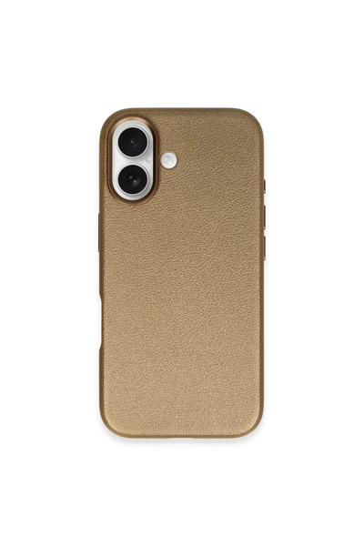 eco port غطاء جوكي آيفون 16 وندر من الجلد متوافق مع ماج سيف - برونزي