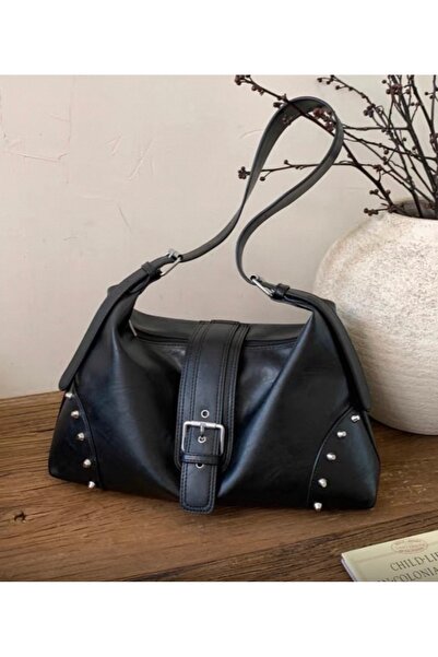 ÇANTA حقيبة كتف على الطراز القديم - تفاصيل معدنية مرصعة