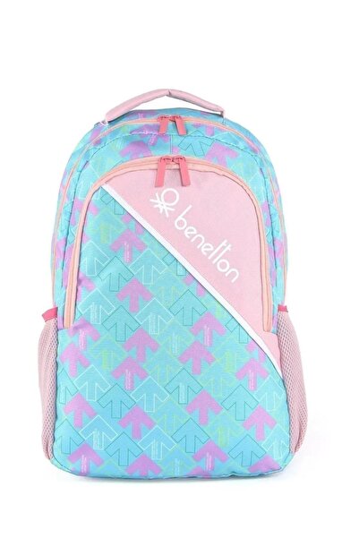 Benetton Kız Çocuk Çift Bölmeli Baskılı Sırt Çantası 03732 Renkli
