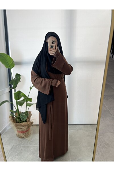 MERVERA KIŞLIK TRİKO KOLLUKLU TESETTÜR ELBİSE