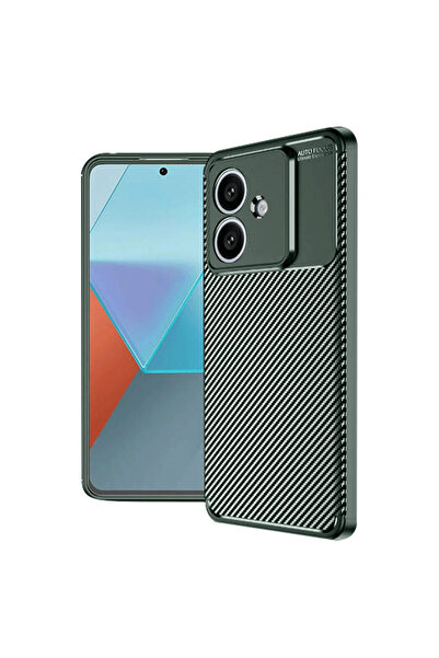 FREEDOM STOREE حافظة هاتف اوبو A3 بتصميم كربوني بتركيز تلقائي - أخضر داكن