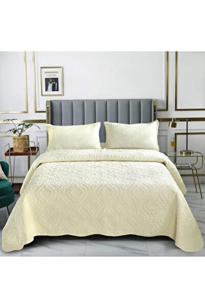 MHR Quilted bedspread set, 3 pieces, 220x240 cm, Ivory