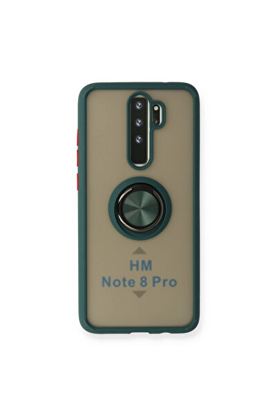 Marsilyan غطاء حماية سيليكون لهاتف ريدمي نوت 8 برو من مونتريال مع حلقة - أخضر