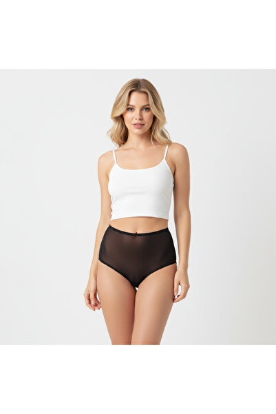 BONBON Kadın Yüksek Bel Transparan Tül Slip Külot BB2058