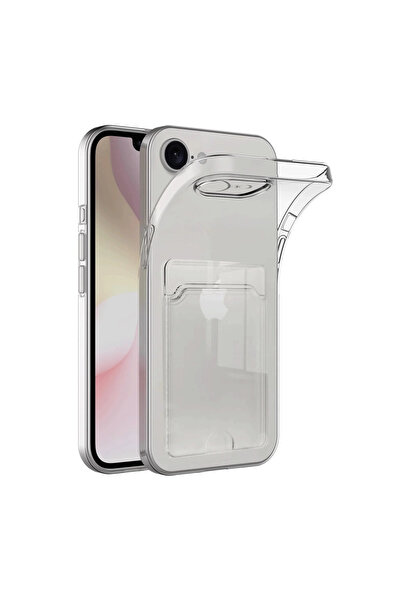 eco port iPhone 16E Case Card Transparent Silicone - Transparent
