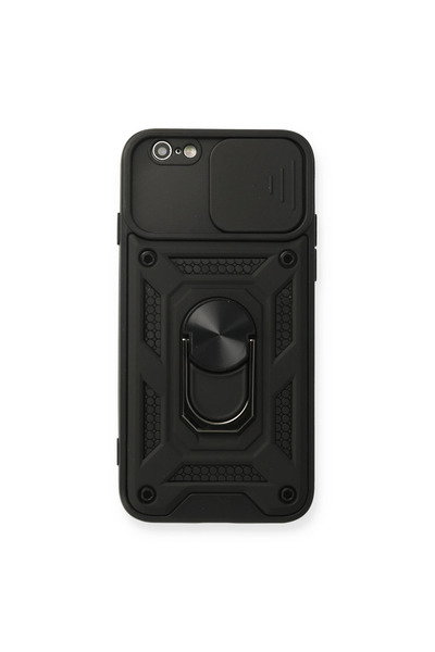 Marsilyan حافظة آيفون 6 بارس سيليكون مع حلقة عدسة - أسود