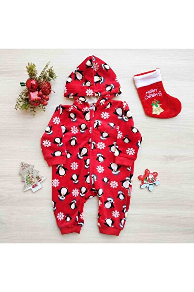 Necix's Baby jumpsuit with velvet penguin hood
