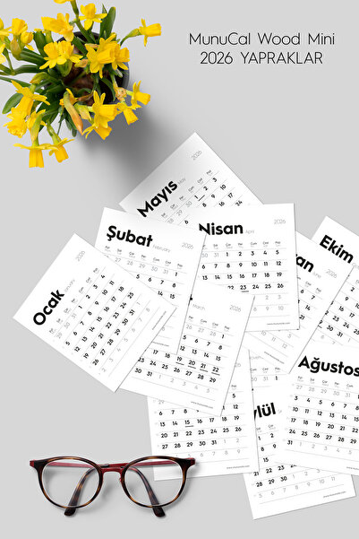 Munu Note Munucal Wood Mini 2026 - Masa Takvimi 2026 Yılı Yaprakları