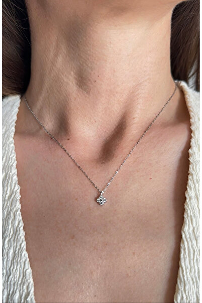 Takı Harmonisi Minimal Şans Yoncası Çelik Hayalet Kolye Paslanmaz Çelik