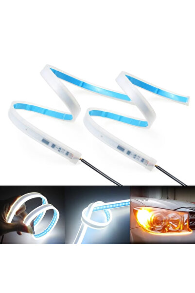 DOMDRIVE Set of 2 DRL daytime running lights with sequential dynamic turn signals 45cm