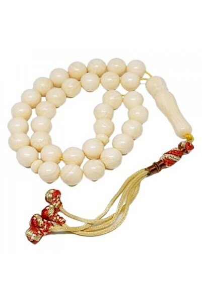 Eagal White Marbled Amber Dust Tasbih - 33 Beads, 12 mm