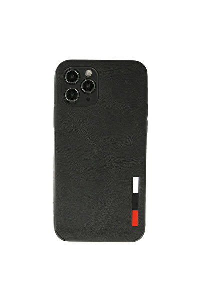 eco port Iphone 11 pro case loop leather silicone - black