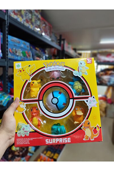 VARDEM OYUNCAK Pokémon Surprise Egg Figure Set: 6 Starter Pokémon and Poké Ball